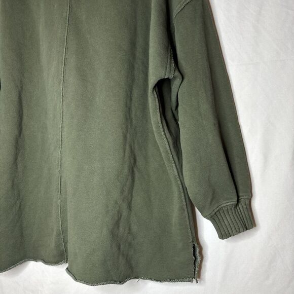 Aerie Down To Earth Crewneck Distressed Sweatshirt Women's Size XS Olive Green - Picture 12 of 16